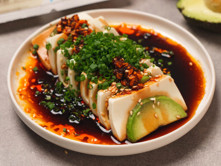 Silken Tofu with DHA Cold Tofu Avocado with Crispy Chilli