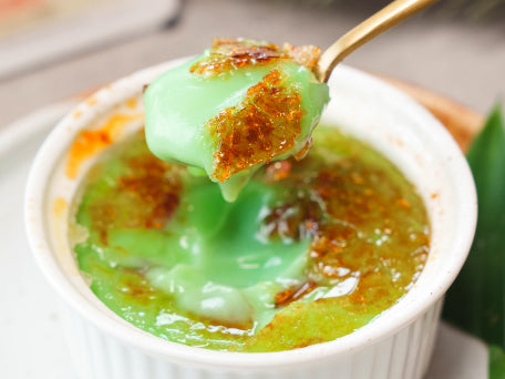 Silken Tofu Pandan Creme Brulee