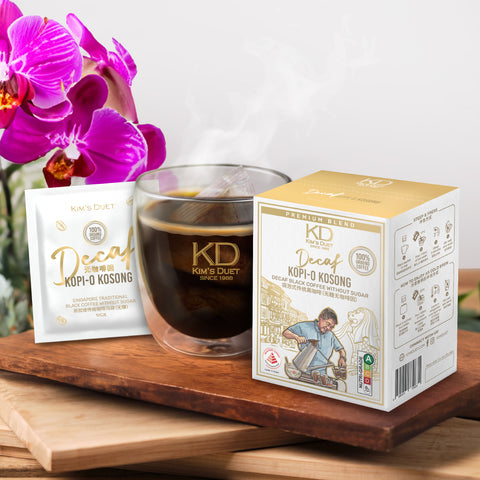 KIM'S DUET Decaf Kopi-O Kosong Pack of 5 Sachets x 10g (Black Coffee without Sugar)