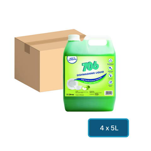 TP706 Dishwashing Liquid 5L (Green Apple) x 4 Carton Sales