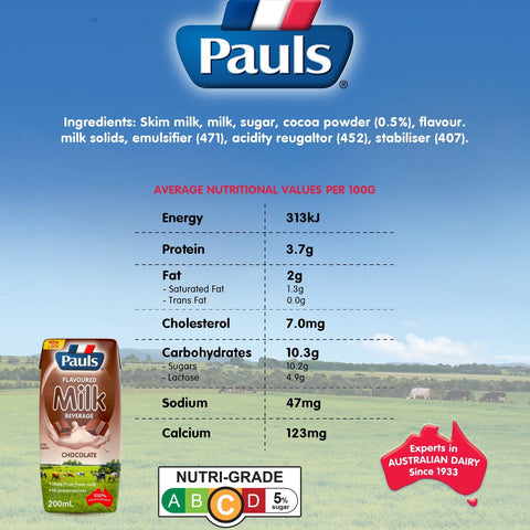 Pauls UHT Milk (Chocolate) 200ML x 4 x 6Packs Carton Sales