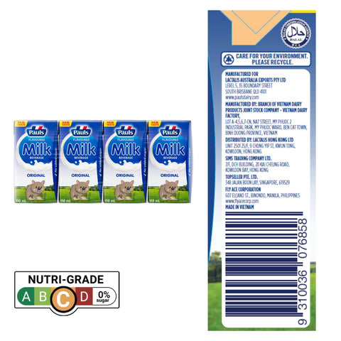 Pauls UHT Kids Milk (Original) 110ML 12 X 4Packs