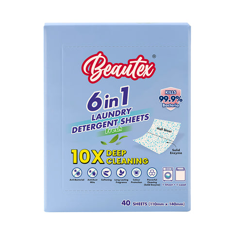 Beautex 6 in 1 Laundry Detergent Sheets 40s