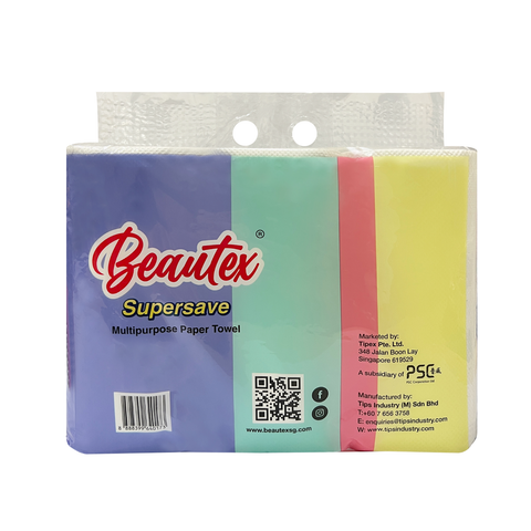 Beautex Supersave Multipurpose Paper Towel 4 Packs x 6 Rolls x 60 Sheets Carton Sales
