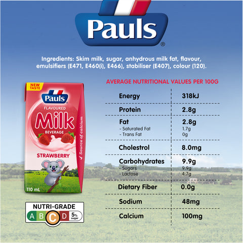 Pauls UHT Kids Milk (Strawberry) 110ML 12 x 4Packs Carton Sales