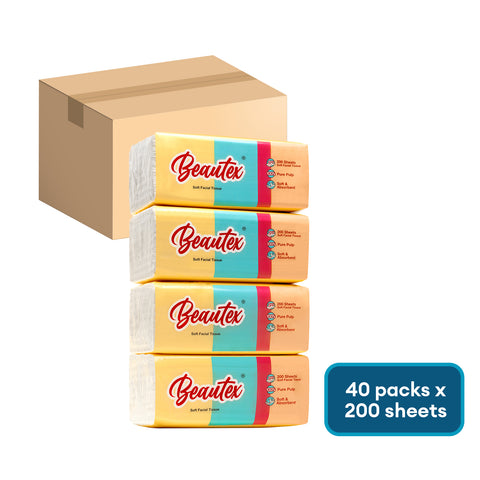 40 packs Beautex 2-Ply Pure Pulp Soft Tissues 