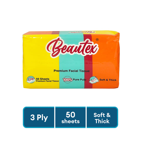 Beautex 3-Ply Travel Pack Tissues- 3 x 50S