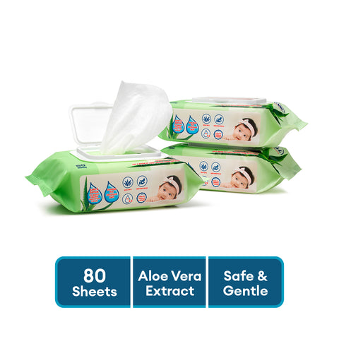 Beautex Aloe Vera Baby Wipes 3 x 80s