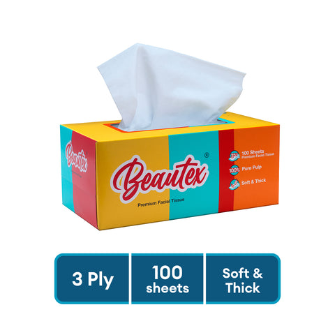 Beautex 3-Ply Facial Tissues Box 5 x 100s