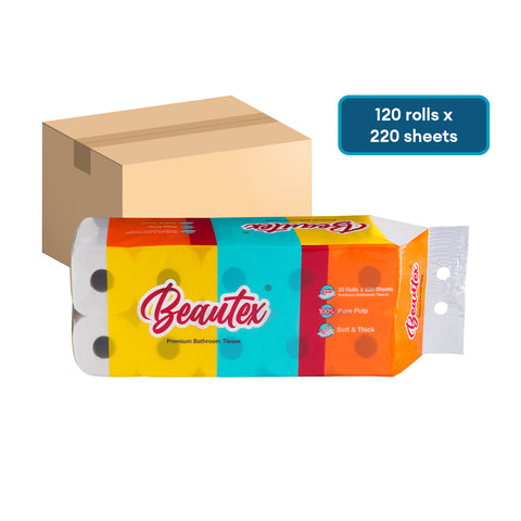 Beautex 3 Ply Toilet Paper 6 x 20 Rolls x 220S Carton Sales