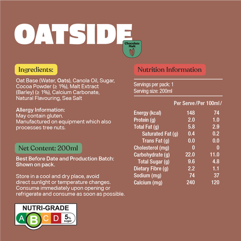 Oatside Barista Blend 200ml x 24 ( Chocolate Malt) Carton Sales