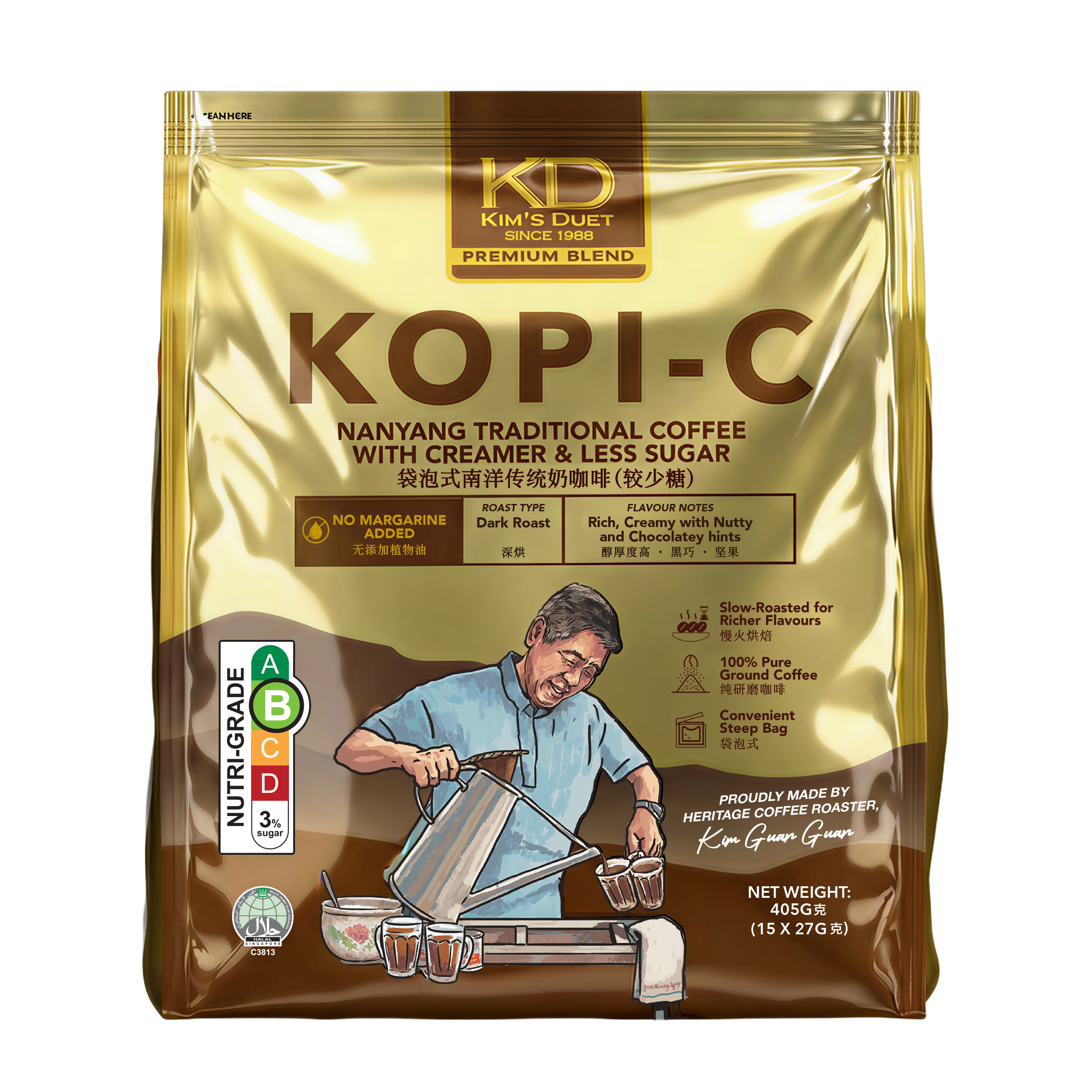Kim's Duet Kopi-C (Nanyang Traditional Coffee With Creamer & Less