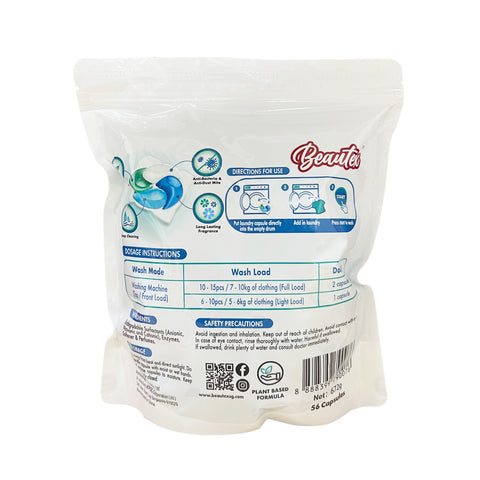 Beautex 4 In 1 Antibacterial And Anti - Dust Mite Spring Blossom Laundry Capsule 56s Refill Pack