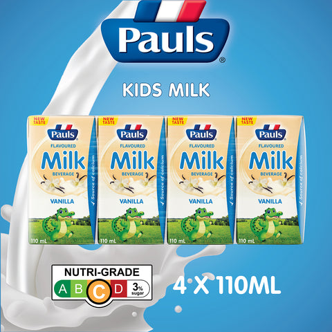 Pauls UHT Kids Milk (Vanilla) 110ML 12 X 4Packs