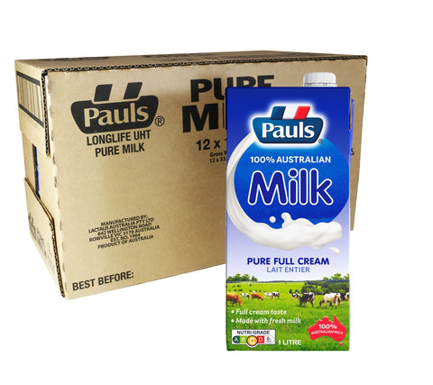 Pauls UHT Milk 1L (Pure Full Cream) x 12 Carton Sales