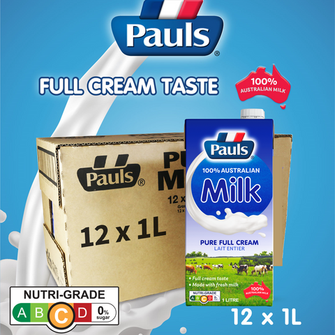 Pauls UHT Milk 1L (Pure Full Cream) x 12 Carton Sales