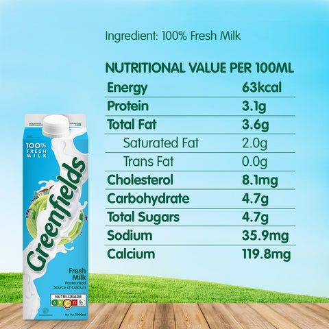 Greenfields ESL Milk 1L (Full Cream)-  (Buy 2 at $6.65)