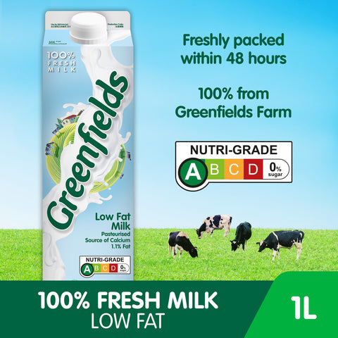 Greenfields ESL Milk 1L (Low Fat)- (Buy 2 at $6.65)