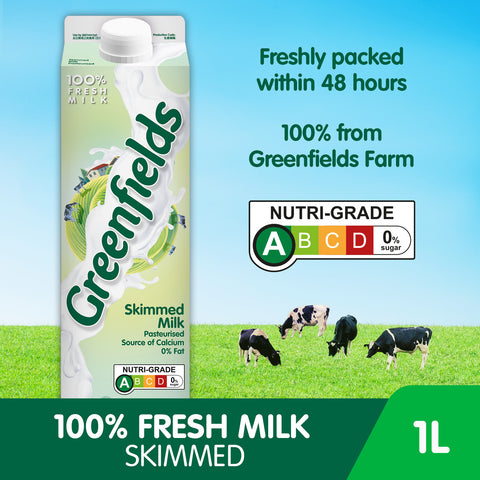 Greenfields ESL Milk 1L (Skimmed)- (Buy 2 at $6.65)