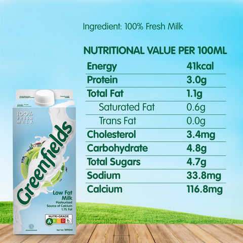 Greenfields ESL Milk 1.89L (Low Fat)