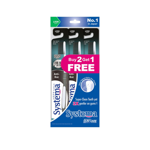 Systema Gum Care Antibacterial Toothbrush 3 x (Buy 2 Free 1 Promo Pack) Bundle Sales
