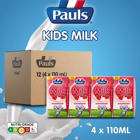 Pauls UHT Kids Milk (Strawberry) 110ML x 4Packs