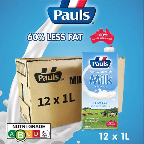 Pauls UHT Milk 1L (Low Fat) x 12 Carton Sales