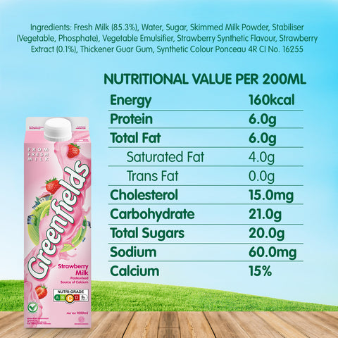 Greenfields ESL STRAWBERRY MILK 1L