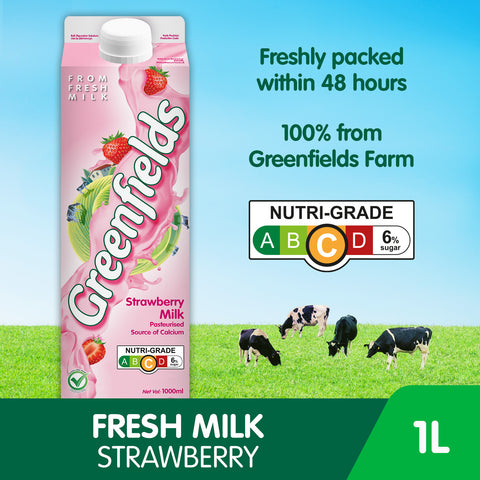 Greenfields ESL Milk 1L (Strawberry)