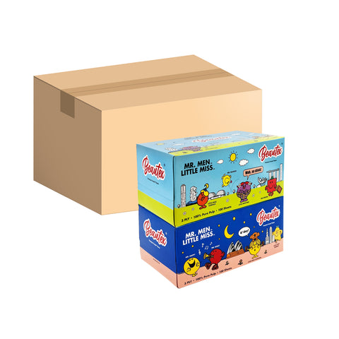 Beautex 3 Ply Mr. Men Little Miss Premium Facial Tissue Box 16 x 100S (Carton Deal)