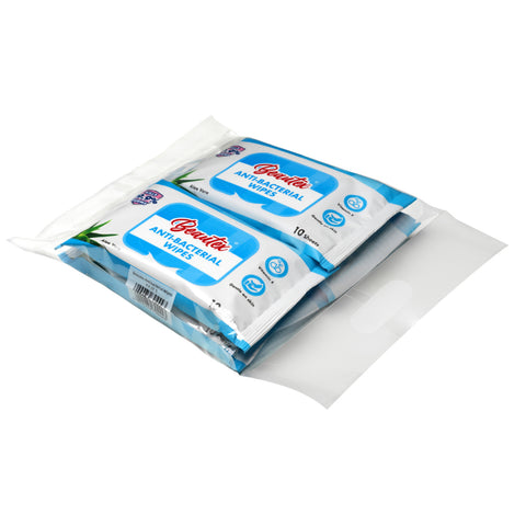 Beautex Antibacterial Wipes Aloe Vera 4 x (4 packs x 10S) Bundle Sales
