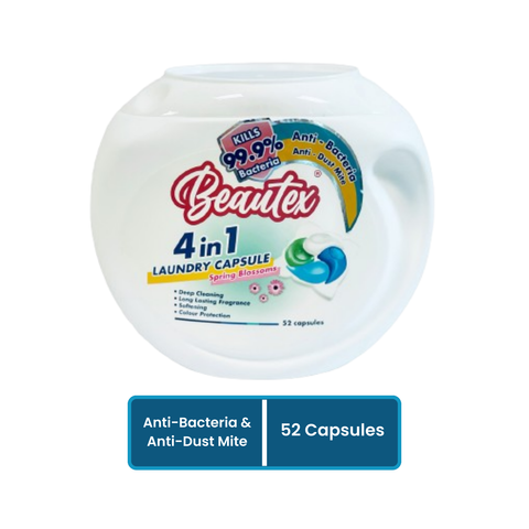 Beautex 4 In 1 Antibacterial And Anti - Dust Mite Spring Blossom Laundry Capsules 52 pcs