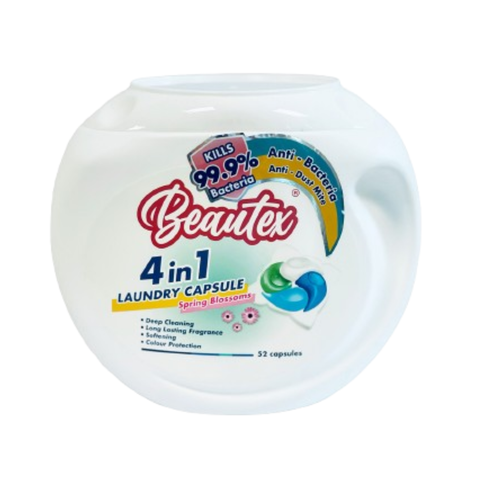 Beautex 4 In 1 Antibacterial And Anti - Dust Mite Spring Blossom Laundry Capsules (3 tubs x 52 pcs) Bundle Sales
