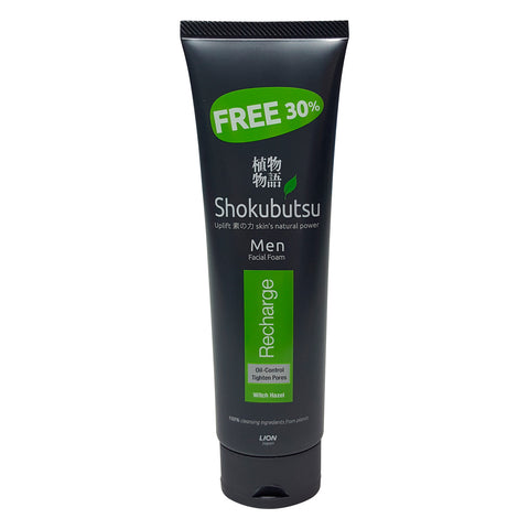 Shokubutsu Men Facial Foam 100G + Free 30% (Recharge)