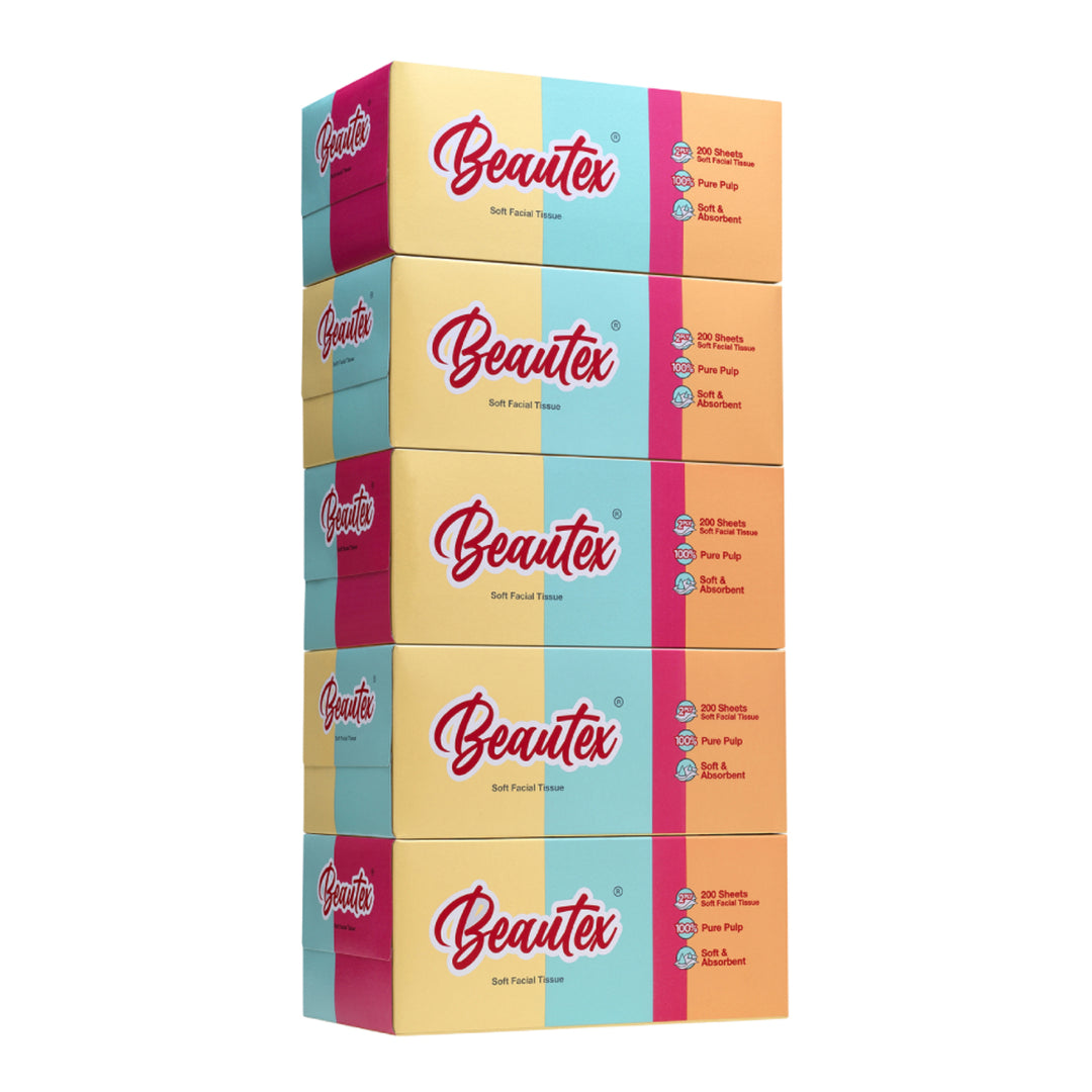 Beautex 2 Ply Facial Tissue Box 5 x 200S – PSC e-store