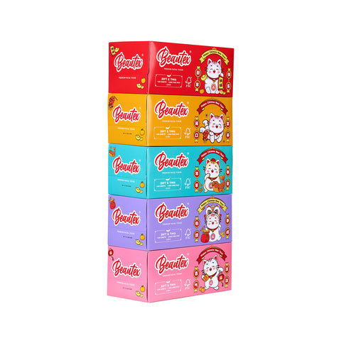 Beautex 3 Ply CNY Tissue Box 10 x (5 boxes x 100s) Carton Sales