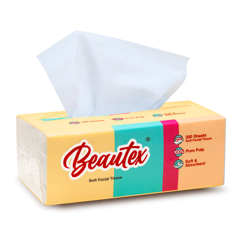 Beautex 2 Ply Pure Pulp Soft Pack Tissue 10 x (4 packs x 200S) Carton Sales
