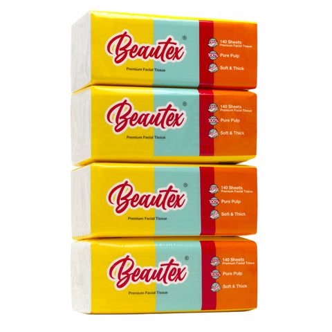 Beautex 3 Ply Soft Pack Facial Tissue (4 packs x 140S)