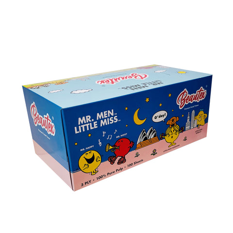 Beautex 3 Ply Mr. Men Little Miss Tissue Box (16 boxes x 100S) Carton Sales