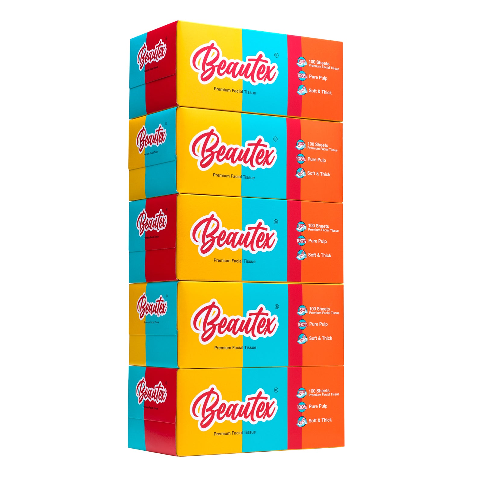 Beautex 3 Ply Premium Facial Tissue Box 5 x 100S – PSC e-store