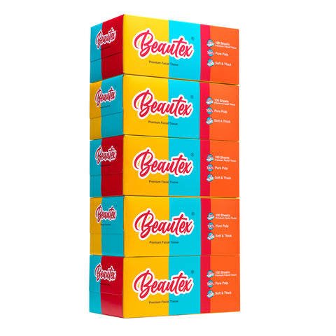 Beautex 3 Ply Facial Tissue Box (5 boxes x 100S)