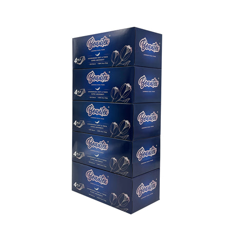Beautex 4 Ply Pure Pulp Tissue Box (5 boxes x 100S)