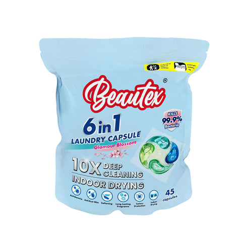 Beautex 6in1 Glamour Blossom Laundry Capsule 45 Pods