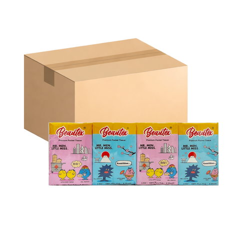 Beautex 3 Ply Mr. Men Little Miss Premium Pocket Tissue 216 x 8S (Carton Deal)