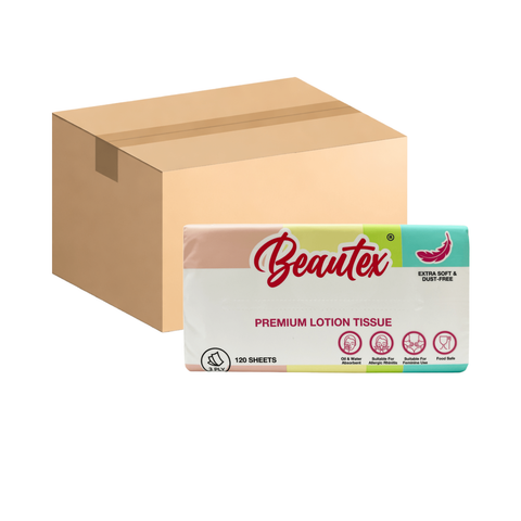 Beautex 3 Ply Premium Lotion Tissue 8 x (4 packs x 120S) Carton Sales
