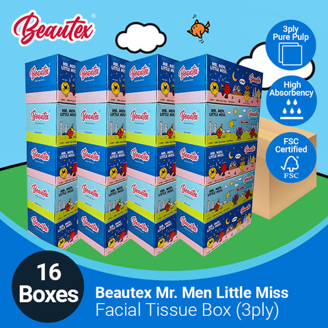 Beautex Mr. Men Little Miss (3ply 16 Boxes x 100 Sheets) (in carton only)