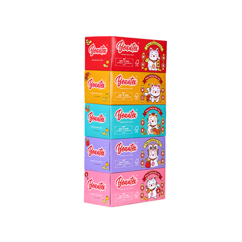 Beautex 3 Ply CNY Tissue Box (5 boxes x 100S) (2 For $9.00)