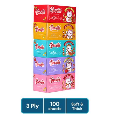 Beautex 3 Ply CNY Tissue Box (5 boxes x 100s)