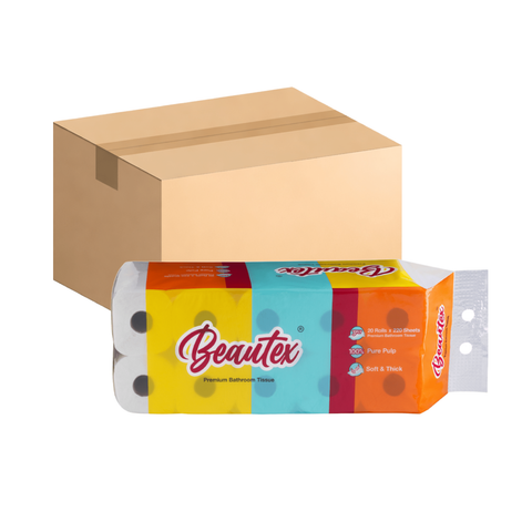 Beautex 3 Ply Toilet Paper 6 x (20 rolls x 220S) Carton Sales