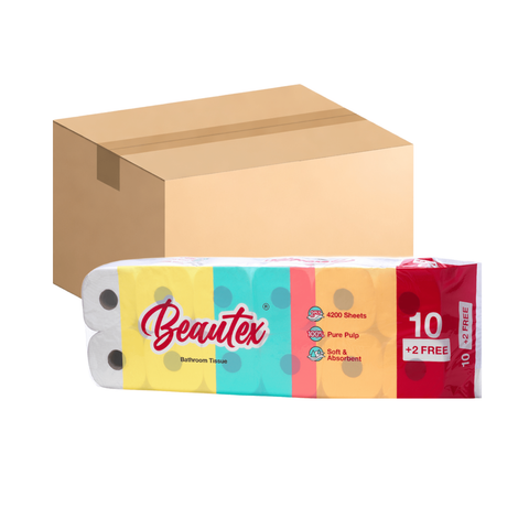 Beautex 2 Ply Bathroom Tissue 72 x 350S (Carton Deal)